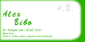 alex bibo business card