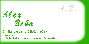 alex bibo business card